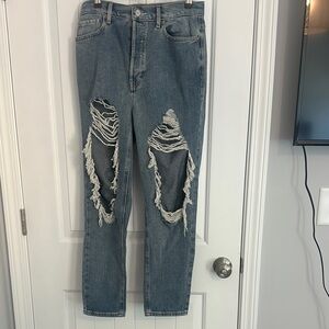 Distressed Blue Jeans